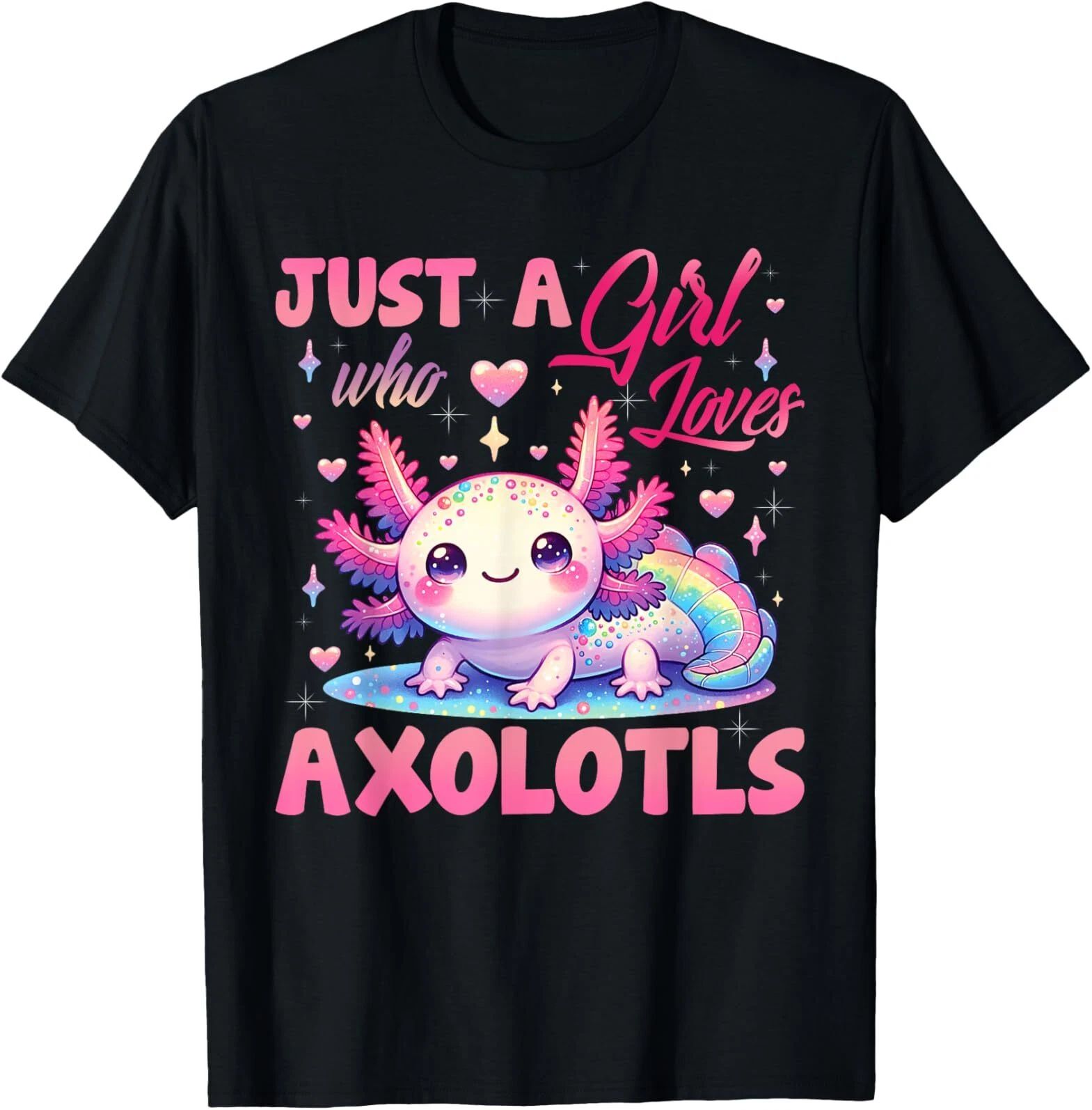 Cute Axolotl Just A Girl Who Loves Axolotls Girls Kids T-Shirt Unisex T-shirt, Sweatshirt, Hoodie, Long Sleeve Tee - T-Shirt, Sweatshirt, Hoodie