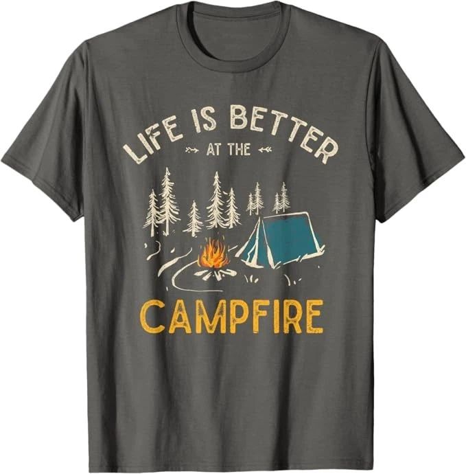 Life Is Better At The Campfire Funny Camper Camp Camping T-Shirt Unisex T-shirt, Sweatshirt, Hoodie, Long Sleeve Tee - T-Shirt, Sweatshirt, Hoodie