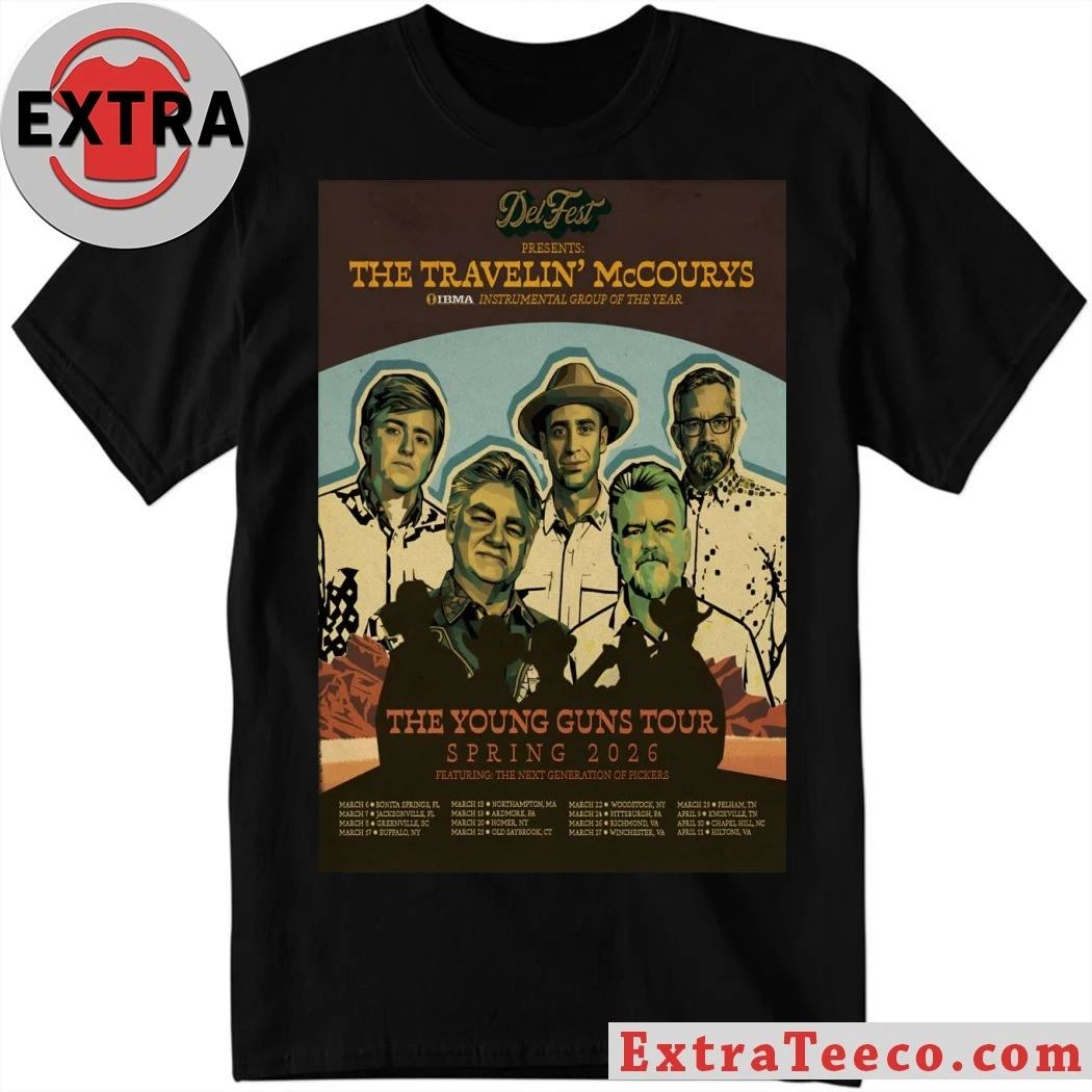 Original The Travelin McCourys The Young Guns Tour Spring 26 Poster Shirt Unisex T-shirt, Sweatshirt, Hoodie, Long Sleeve Tee - T-Shirt, Sweatshirt, Hoodie