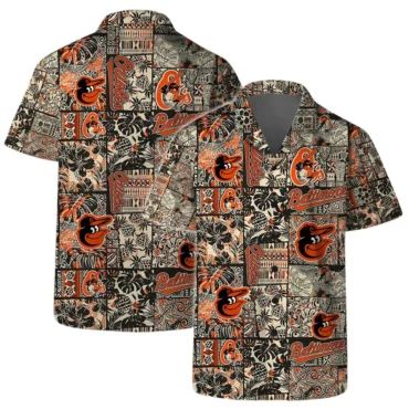 Baltimore Orioles Retro Patchwork Hawaiian Shirt Unisex T-shirt, Sweatshirt, Hoodie, Long Sleeve Tee - T-Shirt, Sweatshirt, Hoodie