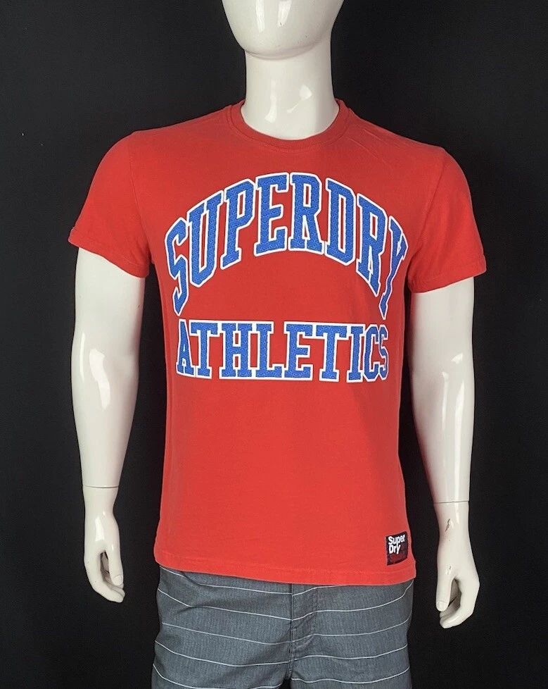 SuperDry Athletics Sports Label '84 Front Graphic Red T Shirt, Men's Size Medium Unisex T-shirt, Sweatshirt, Hoodie, Long Sleeve Tee - T-Shirt, Sweatshirt, Hoodie