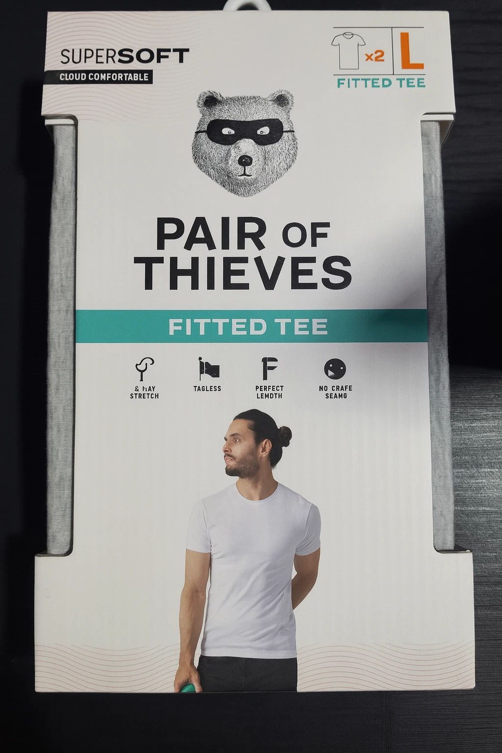 Pair of Thieves Mens T-Shirt 2-Pack Grey & White Large Super Soft Crew Neck Unisex T-shirt, Sweatshirt, Hoodie, Long Sleeve Tee - T-Shirt, Sweatshirt, Hoodie