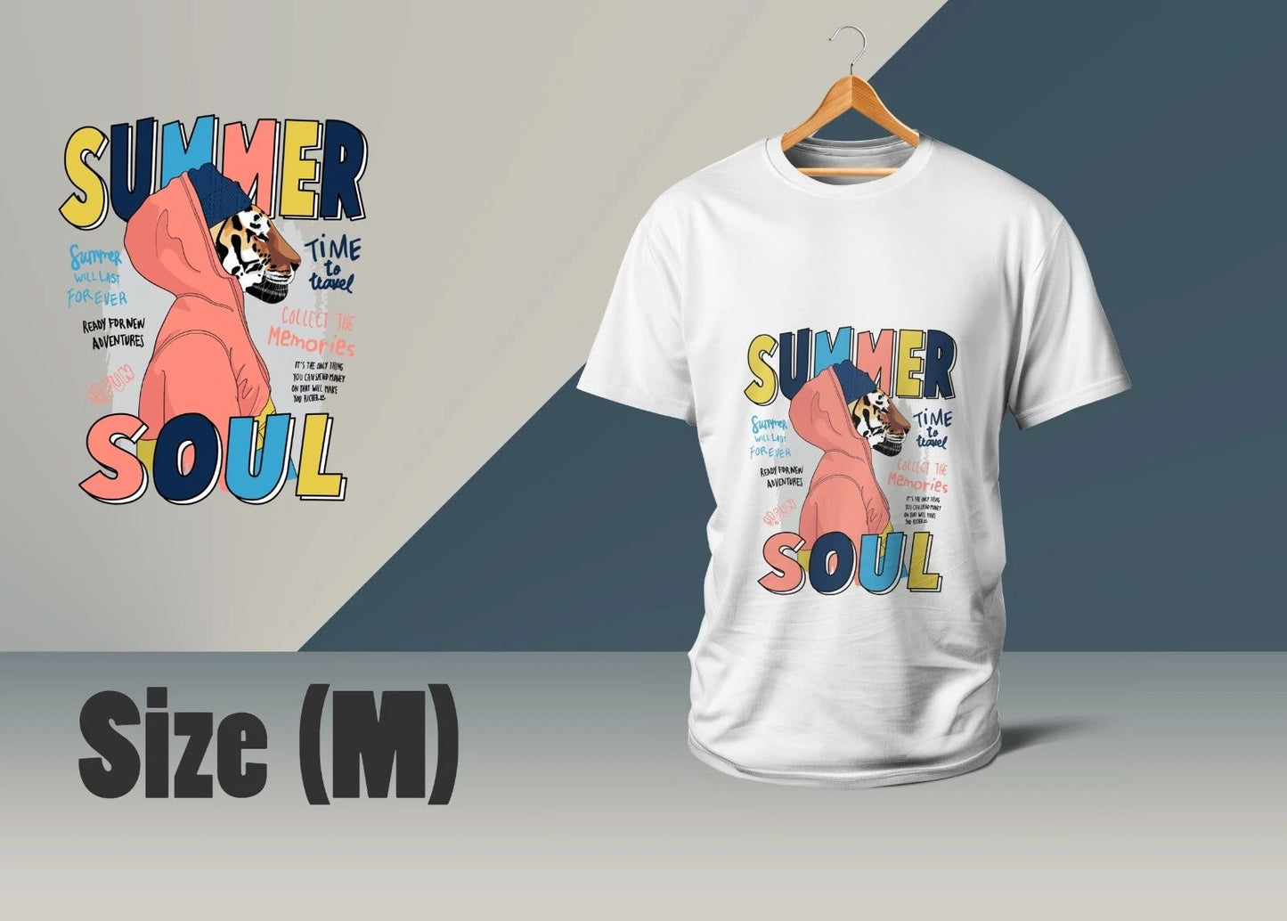 Summer Soul Printed T-Shirt  Medium Size  Trendy Streetwear Graphic Tee Unisex T-shirt, Sweatshirt, Hoodie, Long Sleeve Tee - T-Shirt, Sweatshirt, Hoodie