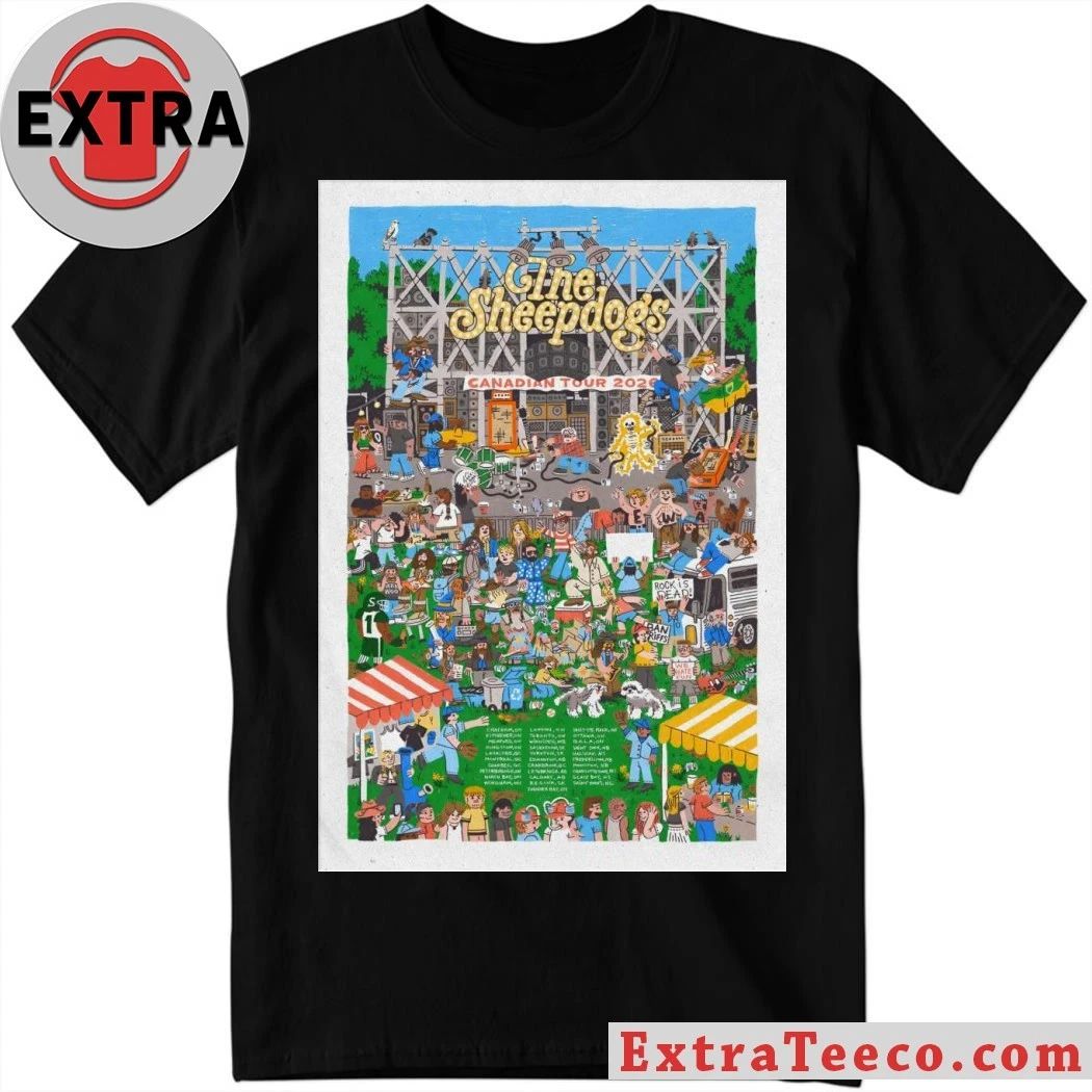 Original The Sheepdogs Canadian Tour 2026 Poster Shirt Unisex T-shirt, Sweatshirt, Hoodie, Long Sleeve Tee - T-Shirt, Sweatshirt, Hoodie
