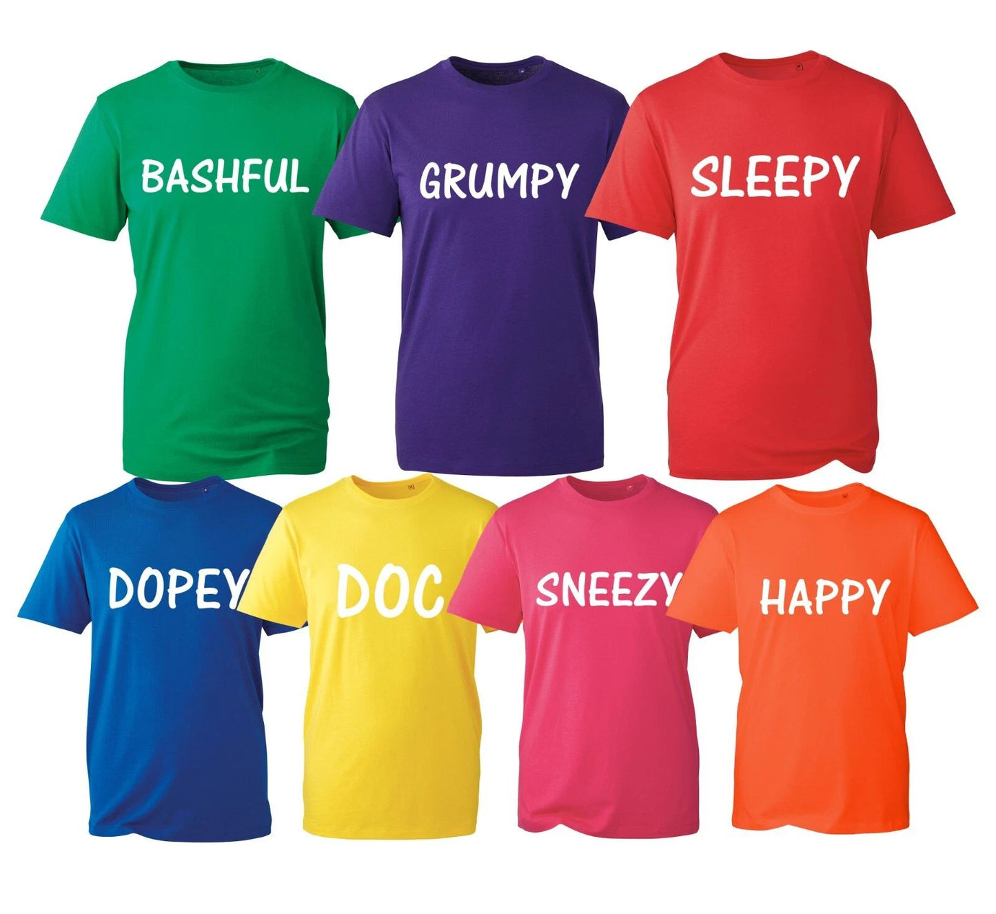 Seven 7 Dwarfs T-Shirt, Happy Costume Funny Dopey Bashful Unisex Kids Adults Top Unisex T-shirt, Sweatshirt, Hoodie, Long Sleeve Tee - T-Shirt, Sweatshirt, Hoodie