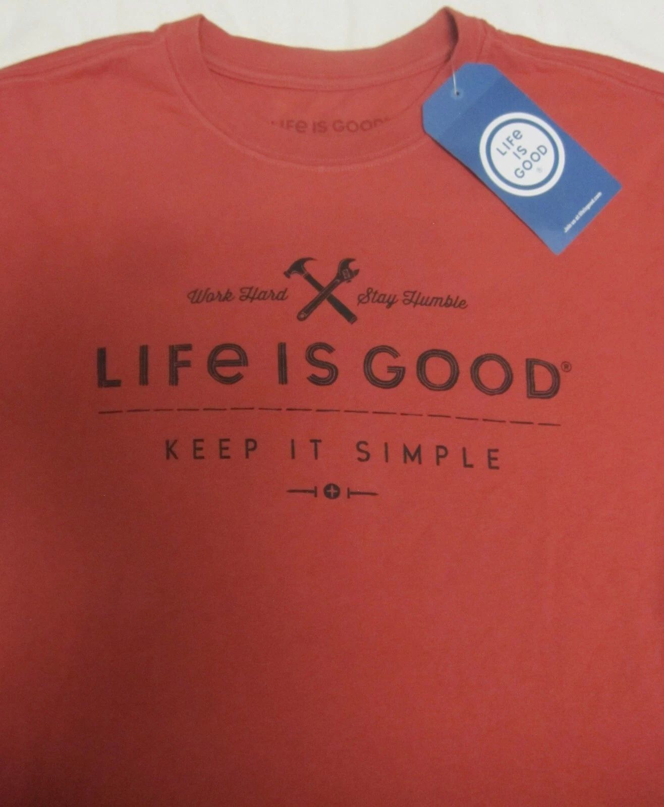 LIFE IS GOOD Work Hard Stay Humble Simple SS TShirt Tee NWT NEW Mens Sz Small S Unisex T-shirt, Sweatshirt, Hoodie, Long Sleeve Tee - T-Shirt, Sweatshirt, Hoodie