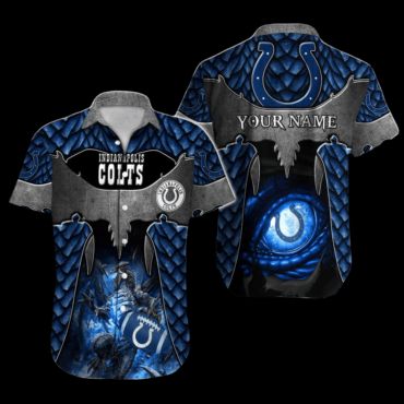 Personalized Indianapolis Colts Grid Iron Paradise Hawaiian Shirt Unisex T-shirt, Sweatshirt, Hoodie, Long Sleeve Tee - T-Shirt, Sweatshirt, Hoodie