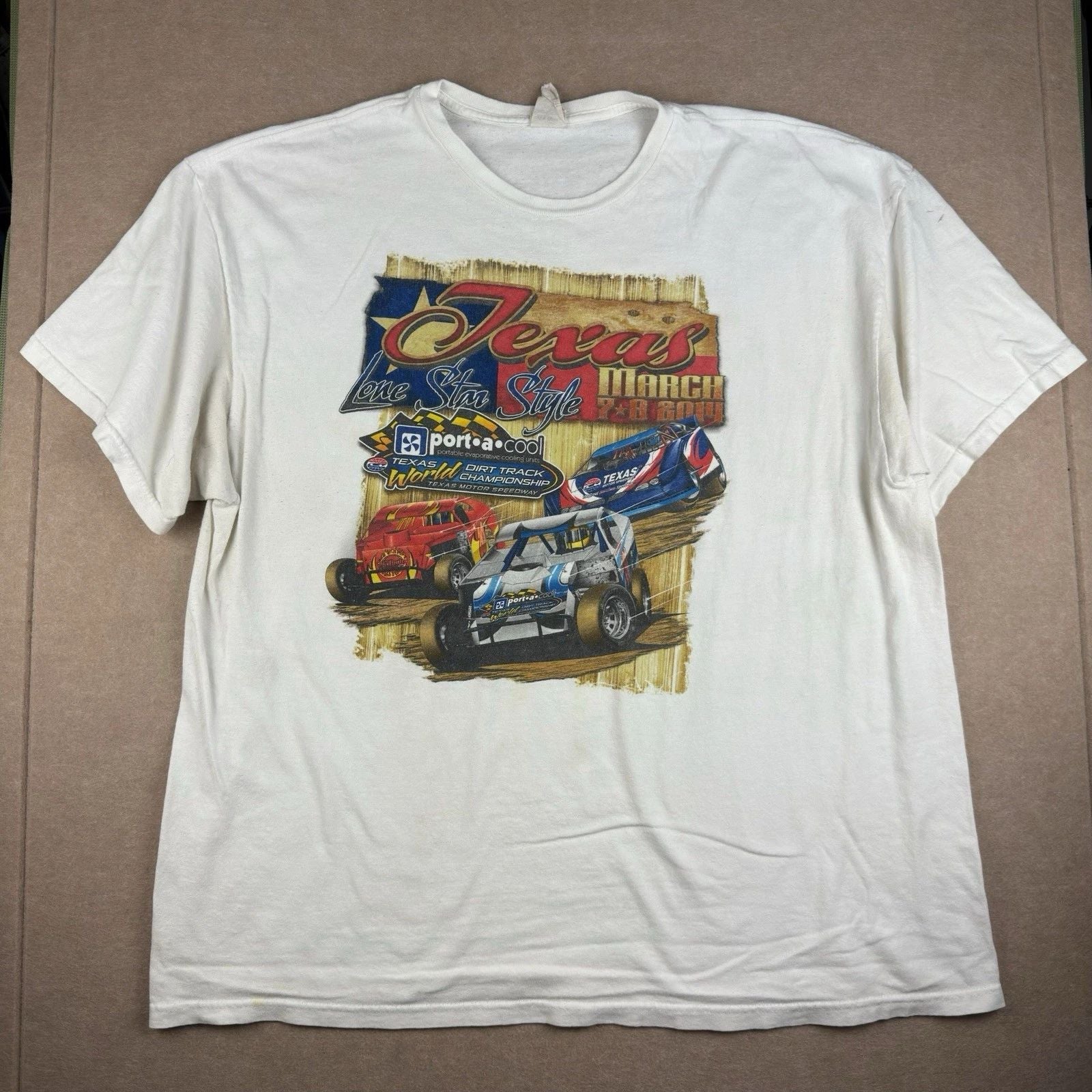 Texas World Dirt Track Championship Racing T-Shirt White Mens XL/2XL Unisex T-shirt, Sweatshirt, Hoodie, Long Sleeve Tee - T-Shirt, Sweatshirt, Hoodie
