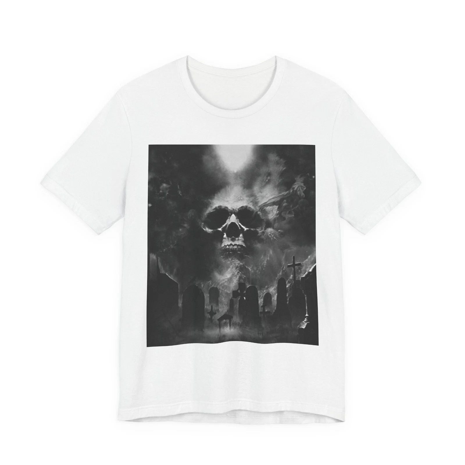 Unisex Jersey Short Sleeve Tee Skull graveyard Unisex T-shirt, Sweatshirt, Hoodie, Long Sleeve Tee - T-Shirt, Sweatshirt, Hoodie