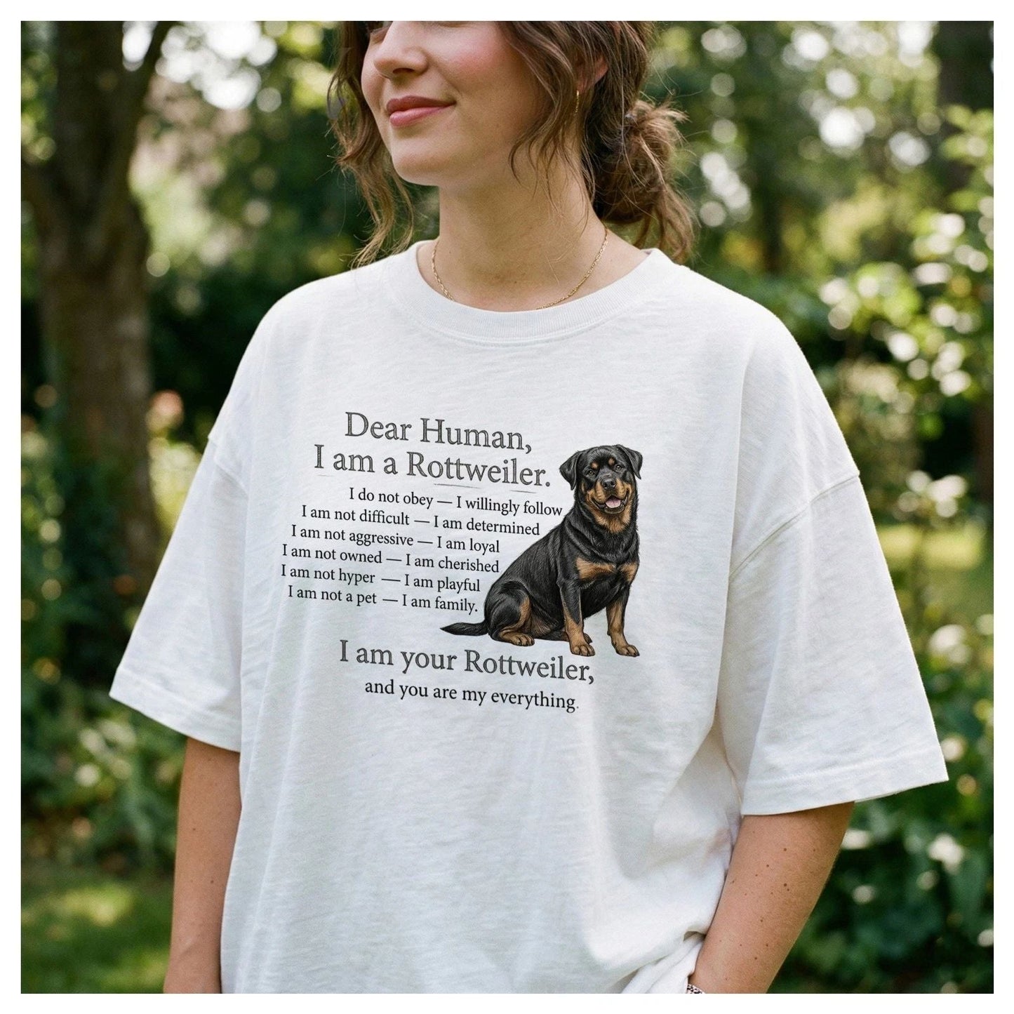 Dear Human I Am a Rottweiler Dog Lover Shirt Cute Rottie Owner Tee Unisex T-shirt, Sweatshirt, Hoodie, Long Sleeve Tee - T-Shirt, Sweatshirt, Hoodie