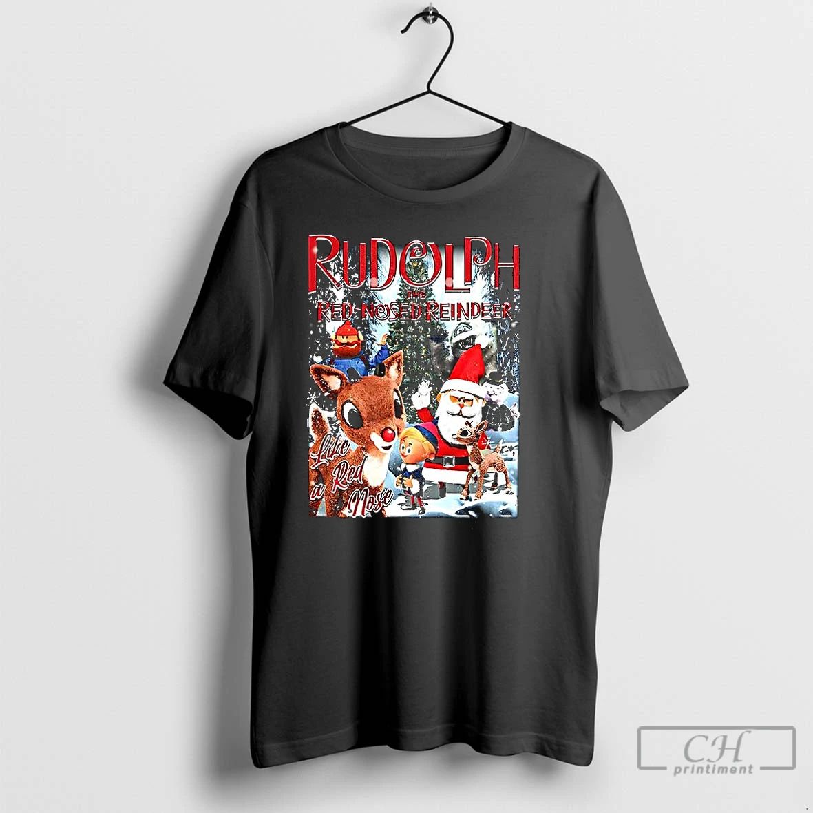 Premium Rudolph The Red Nosed Reindeer Like A Red Nose Cartoon Christmas Retro T Shirts Unisex T-shirt, Sweatshirt, Hoodie, Long Sleeve Tee - T-Shirt, Sweatshirt, Hoodie