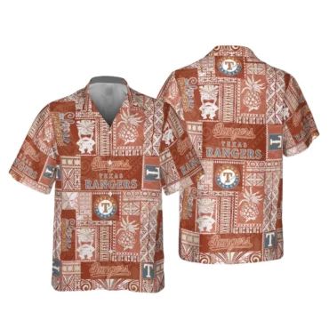 Texas Rangers Pineapple Tiki Hawaiian Shirt Unisex T-shirt, Sweatshirt, Hoodie, Long Sleeve Tee - T-Shirt, Sweatshirt, Hoodie