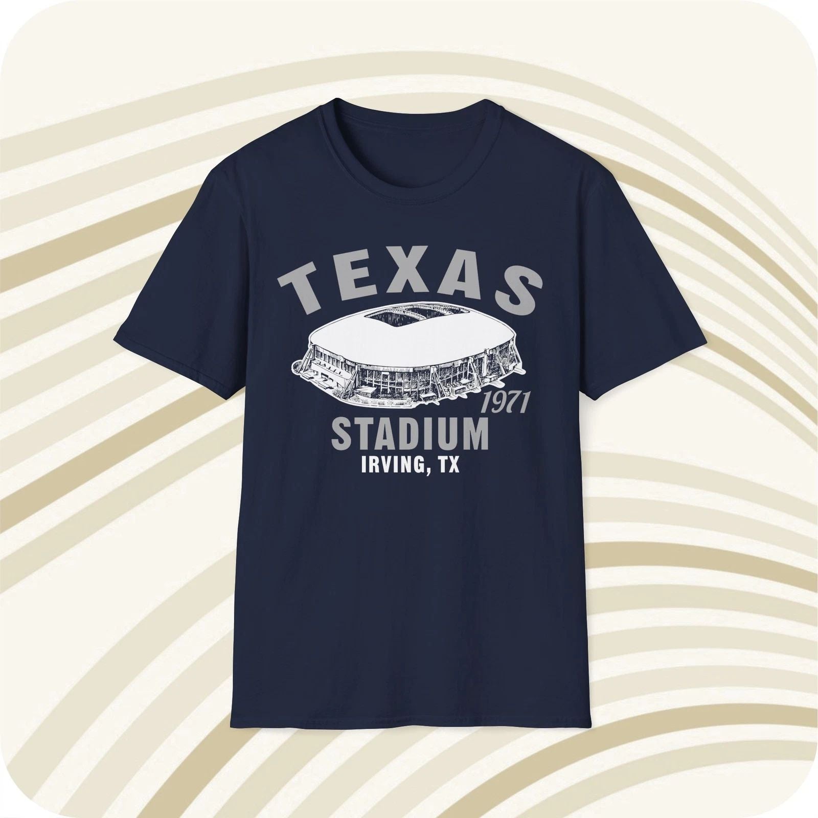 Throwbackmax Texas Stadium 1971 Classic Cut Football T-Shirt - Dallas Cowboys Unisex T-shirt, Sweatshirt, Hoodie, Long Sleeve Tee - T-Shirt, Sweatshirt, Hoodie