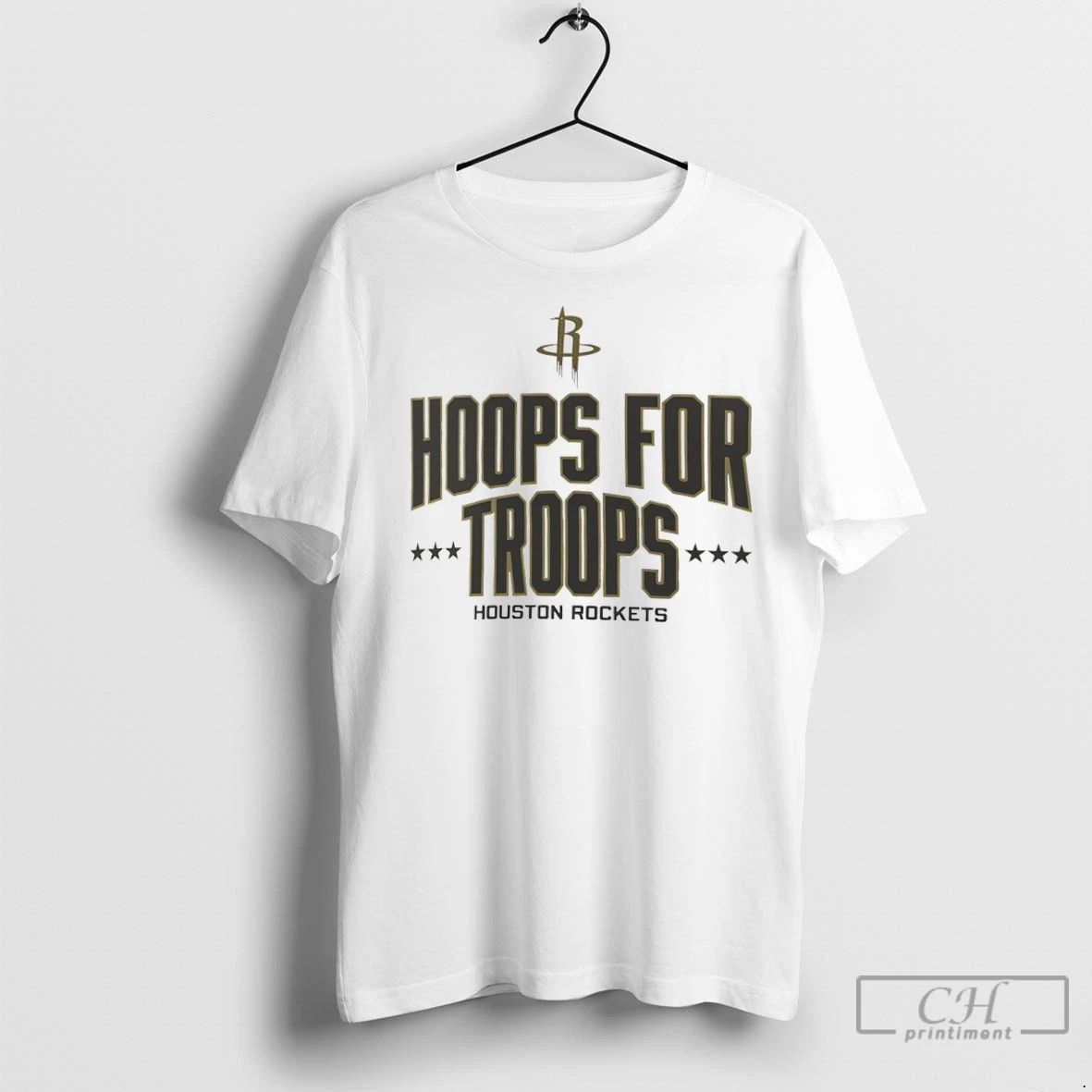 Premium Houston Rockets Hoops For Troops Unisex T-shirt, Sweatshirt, Hoodie, Long Sleeve Tee - T-Shirt, Sweatshirt, Hoodie