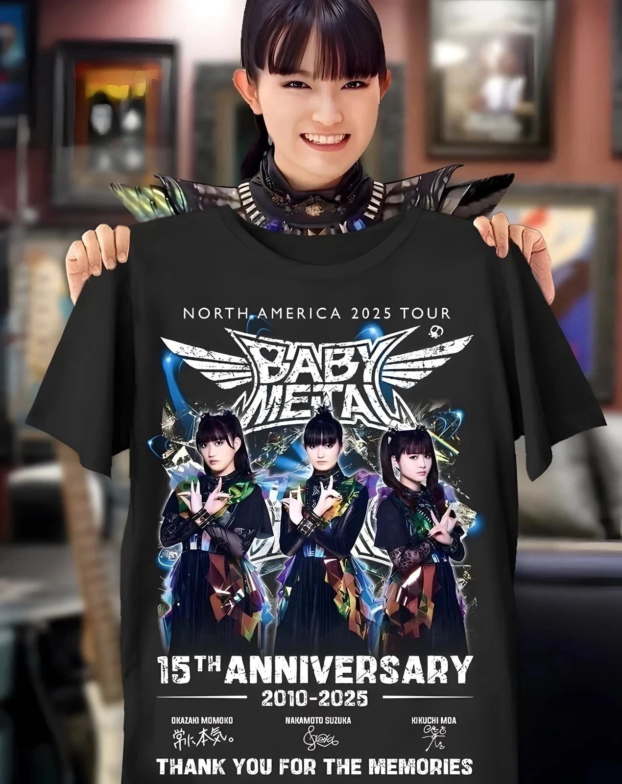 Babymetal North America Tour 2025 15Th Anniversary T-Shirt Unisex T-shirt, Sweatshirt, Hoodie, Long Sleeve Tee - T-Shirt, Sweatshirt, Hoodie