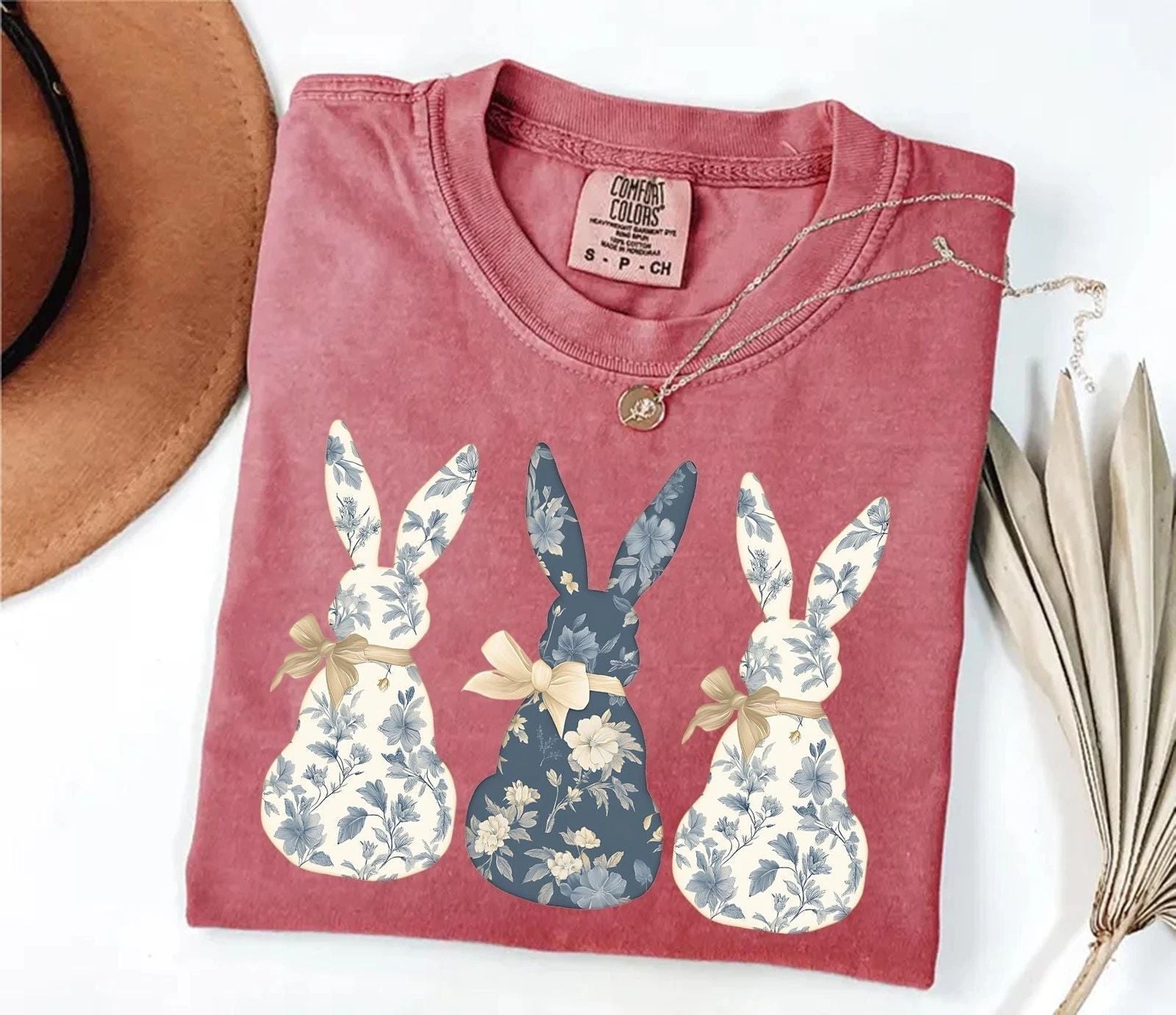 Comfort Colors  Floral Blue Bunny T-shirt  Cute Easter Coquette Bow Shirt Unisex T-shirt, Sweatshirt, Hoodie, Long Sleeve Tee - T-Shirt, Sweatshirt, Hoodie