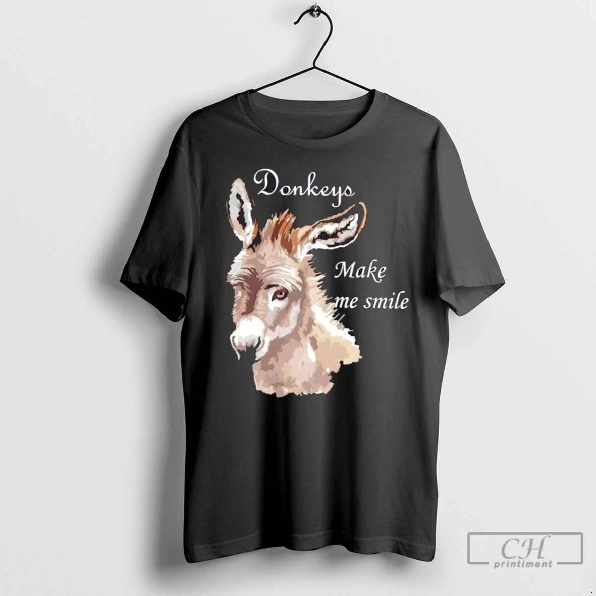 Premium Donkeys Make Me Smile Cute Miniature Donkey Mini Donkey Gift Unisex T-shirt, Sweatshirt, Hoodie, Long Sleeve Tee - T-Shirt, Sweatshirt, Hoodie