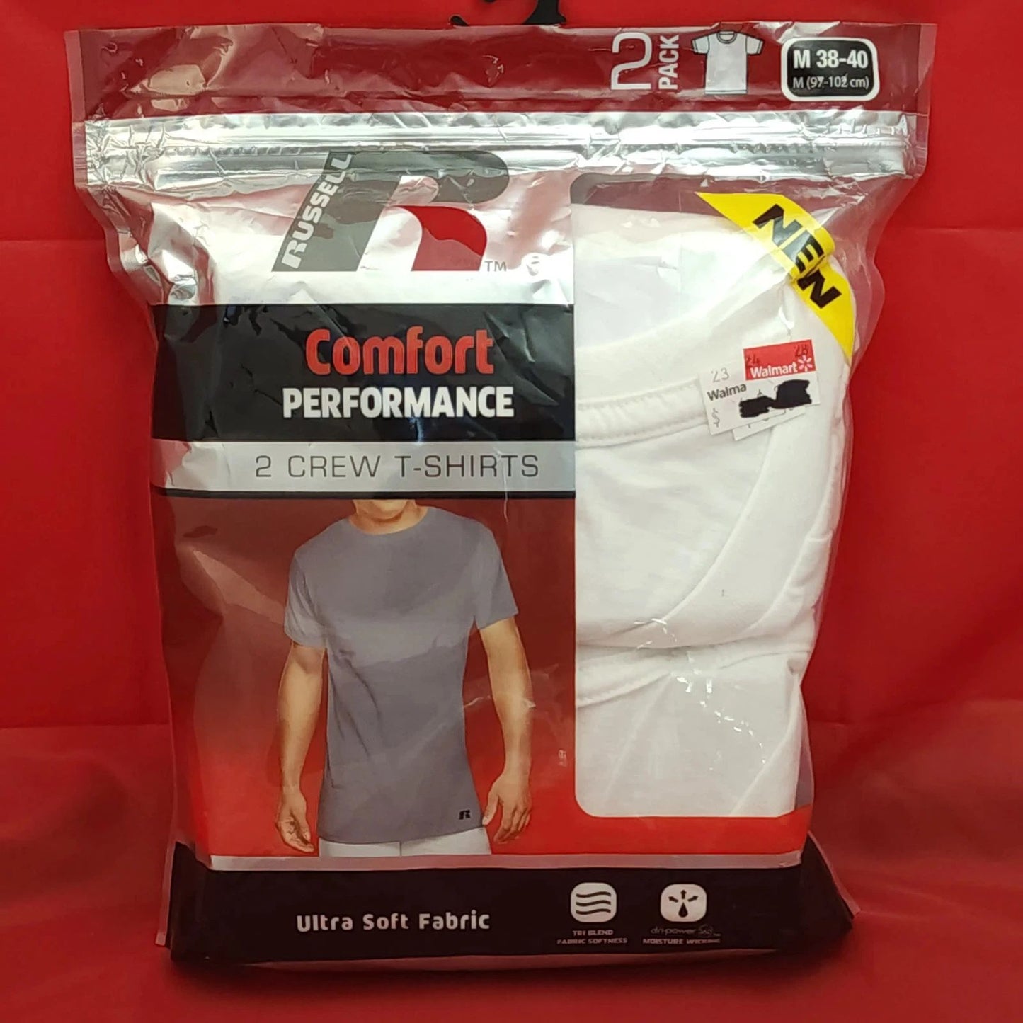 Russell Men's Comfort Performance 2-Pack White Crew T-Shirts Size M Moisture Wic Unisex T-shirt, Sweatshirt, Hoodie, Long Sleeve Tee - T-Shirt, Sweatshirt, Hoodie