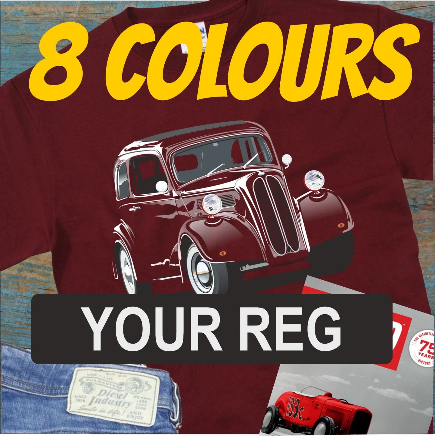 Ford Pop / Anglia T Shirt Classic Car Hotrod Vintage Retro Tee Fathers Day Unisex T-shirt, Sweatshirt, Hoodie, Long Sleeve Tee - T-Shirt, Sweatshirt, Hoodie