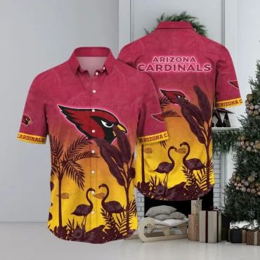 Arizona Cardinals Flamingo Paradise Hawaiian Shirt Unisex T-shirt, Sweatshirt, Hoodie, Long Sleeve Tee - T-Shirt, Sweatshirt, Hoodie