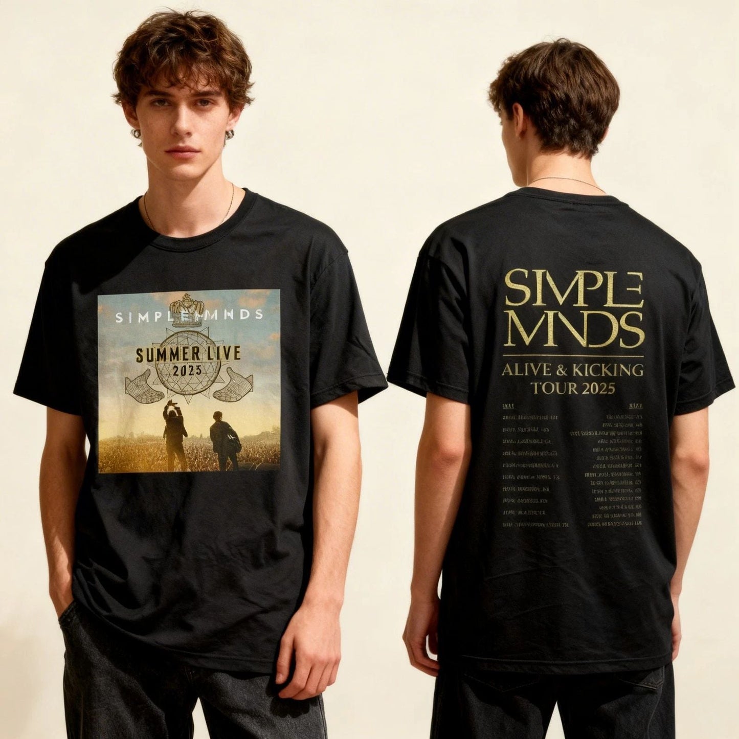 Simple Minds Tour 2025 T-Shirt Rock Band Tee Alive and Kicking Gift for Men Unisex T-shirt, Sweatshirt, Hoodie, Long Sleeve Tee - T-Shirt, Sweatshirt, Hoodie