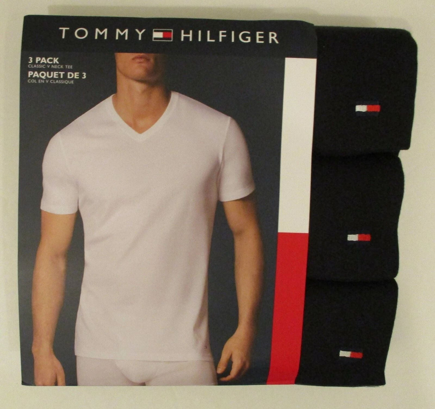 3 TOMMY HILFIGER COTTON BLACK WHITE RED V NECK S M L XL XXL T-SHIRTS UNDERSHIRTS Unisex T-shirt, Sweatshirt, Hoodie, Long Sleeve Tee - T-Shirt, Sweatshirt, Hoodie