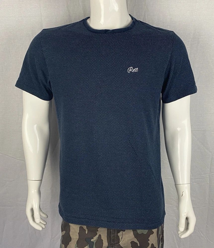 RVCA Blue with White Polka-dot Thick Cotton T-Shirt, Men's Size Large Unisex T-shirt, Sweatshirt, Hoodie, Long Sleeve Tee - T-Shirt, Sweatshirt, Hoodie