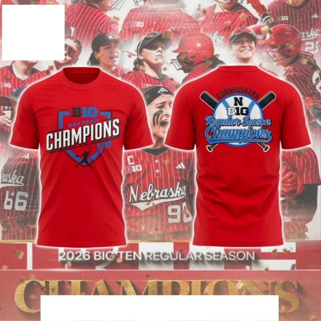 Nebraska Huskers 2026 B1G Softball Champions Logo Two Sided Shirt Unisex T-shirt, Sweatshirt, Hoodie, Long Sleeve Tee - T-Shirt, Sweatshirt, Hoodie