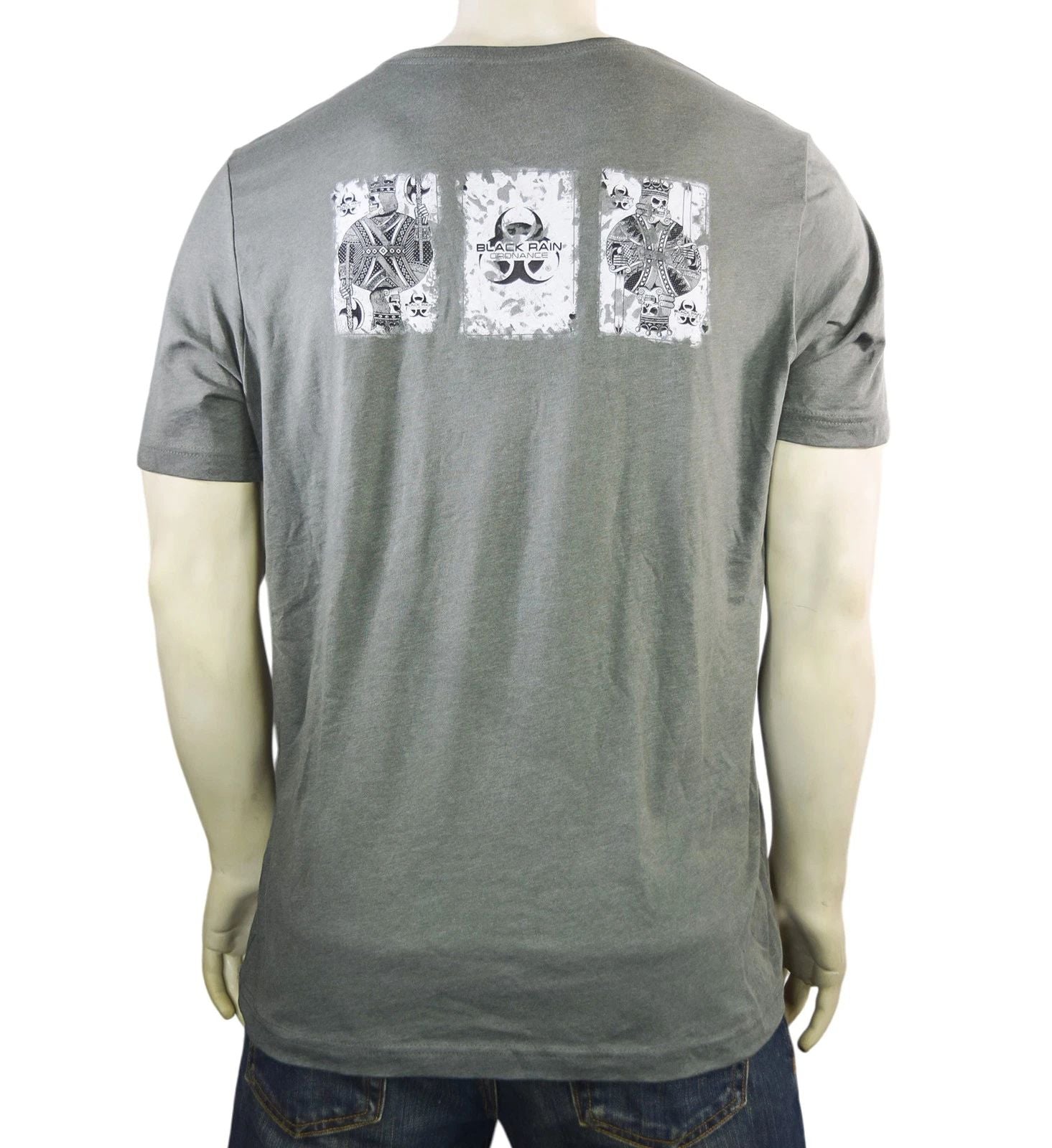 BLACK RAIN ORDNANCE - Playing Cards Logo Premium Unisex T-Shirt Grey(ExtraLarge) Unisex T-shirt, Sweatshirt, Hoodie, Long Sleeve Tee - T-Shirt, Sweatshirt, Hoodie