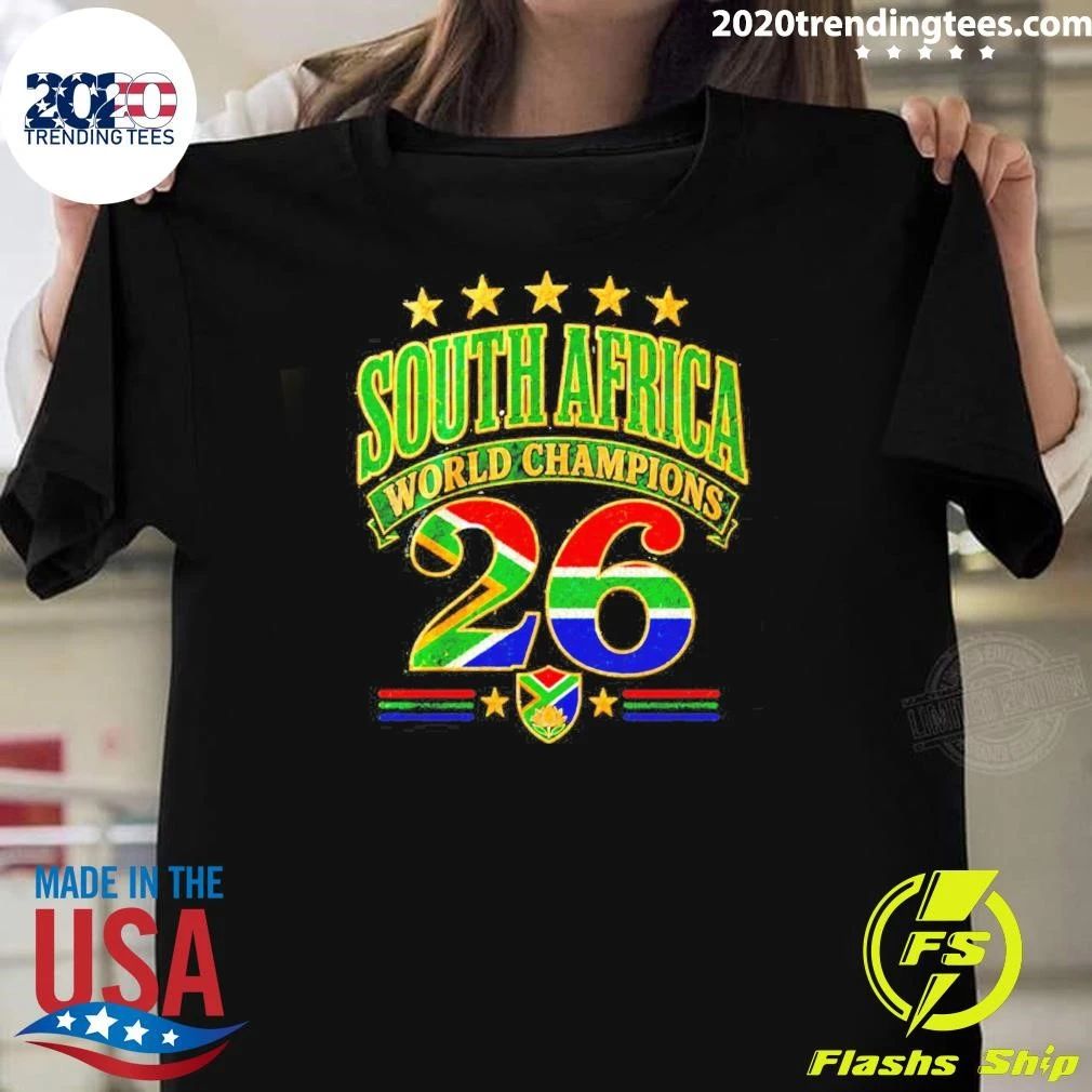 South Africa 2026 World Champions flag shirt Unisex T-shirt, Sweatshirt, Hoodie, Long Sleeve Tee - T-Shirt, Sweatshirt, Hoodie