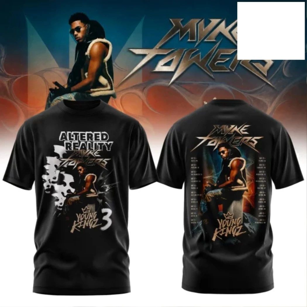 Myke Towers Tour 2026 Two Sided Shirt Unisex T-shirt, Sweatshirt, Hoodie, Long Sleeve Tee - T-Shirt, Sweatshirt, Hoodie