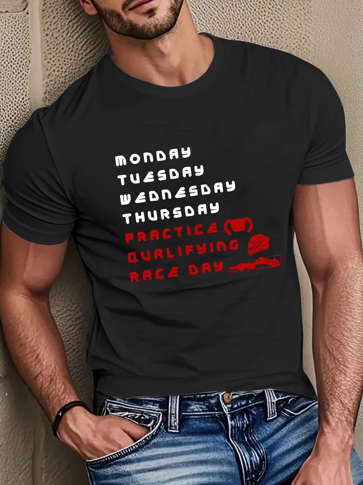 Funny Racing Week Schedule T-Shirt Practice Qualifying Race Day F1 Fan Tee Unisex T-shirt, Sweatshirt, Hoodie, Long Sleeve Tee - T-Shirt, Sweatshirt, Hoodie