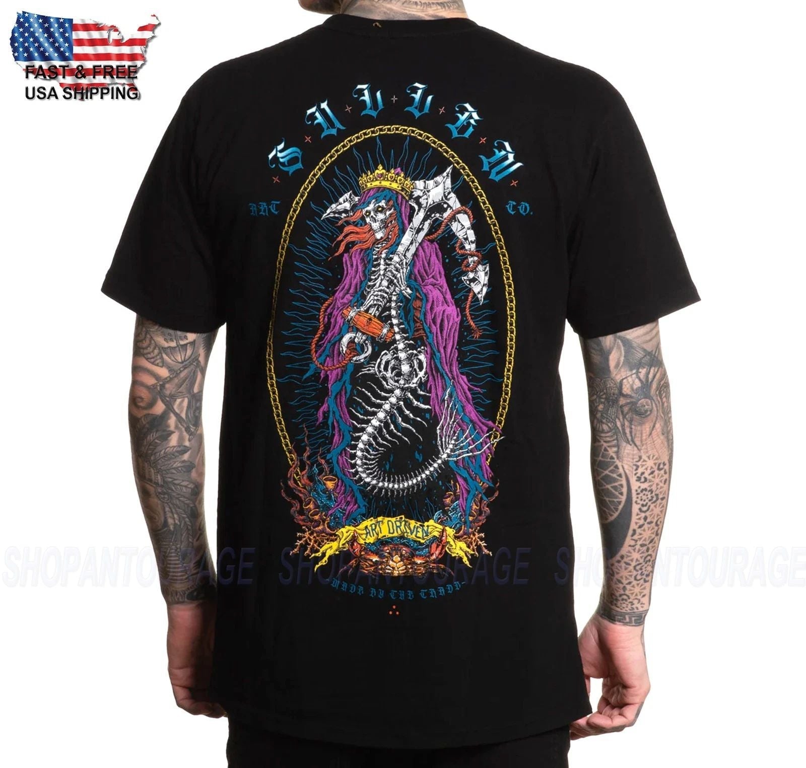 Sullen Art Collective Mermaid Premium Fit SCM7127 Short Sleeve T-shirt For Men Unisex T-shirt, Sweatshirt, Hoodie, Long Sleeve Tee - T-Shirt, Sweatshirt, Hoodie
