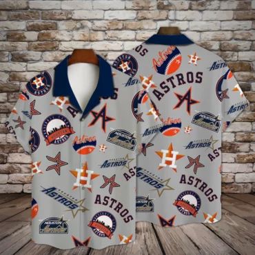 Houston Astros Logo Mania Hawaiian Shirt Unisex T-shirt, Sweatshirt, Hoodie, Long Sleeve Tee - T-Shirt, Sweatshirt, Hoodie