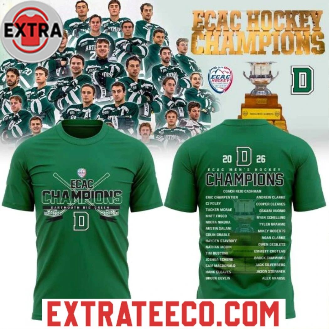 Dartmouth Mens Hockey 2026 ECAC Hockey Champions Shirts Unisex T-shirt, Sweatshirt, Hoodie, Long Sleeve Tee - T-Shirt, Sweatshirt, Hoodie