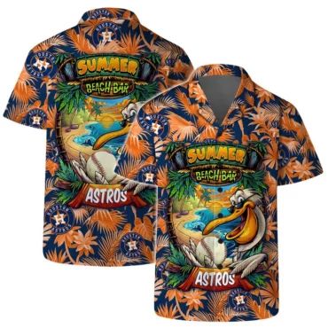 Houston Astros Floral Crest Hawaiian Shirt Unisex T-shirt, Sweatshirt, Hoodie, Long Sleeve Tee - T-Shirt, Sweatshirt, Hoodie