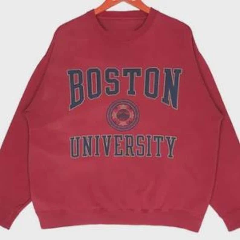 Vintage 90s Boston University Shirt  Classic Coll T- Shirt, Sweatshirt & Hoodie Unisex T-shirt, Sweatshirt, Hoodie, Long Sleeve Tee - T-Shirt, Sweatshirt, Hoodie