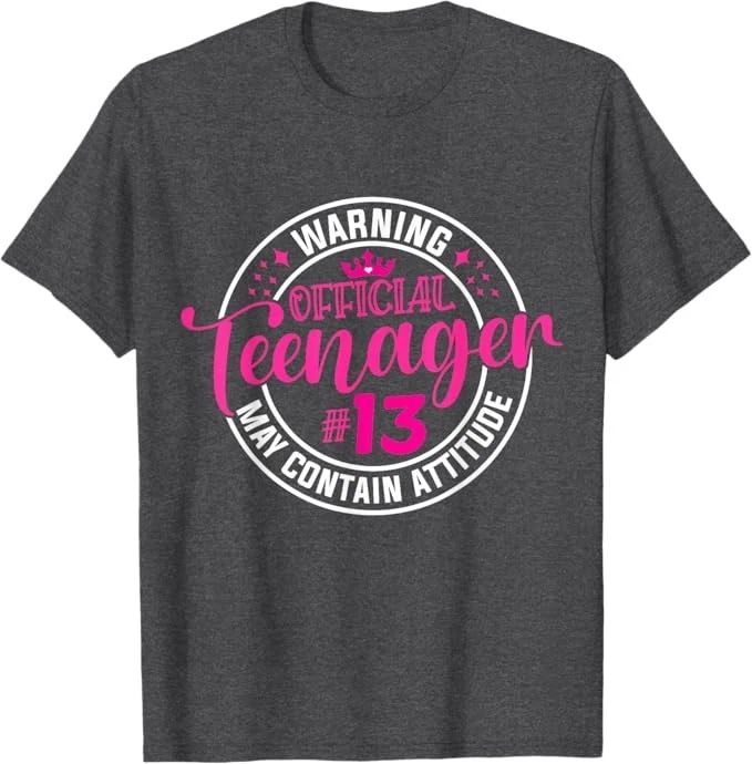 13th Birthday Girl Official teenager 13 Year Old Birthday T-Shirt Unisex T-shirt, Sweatshirt, Hoodie, Long Sleeve Tee - T-Shirt, Sweatshirt, Hoodie