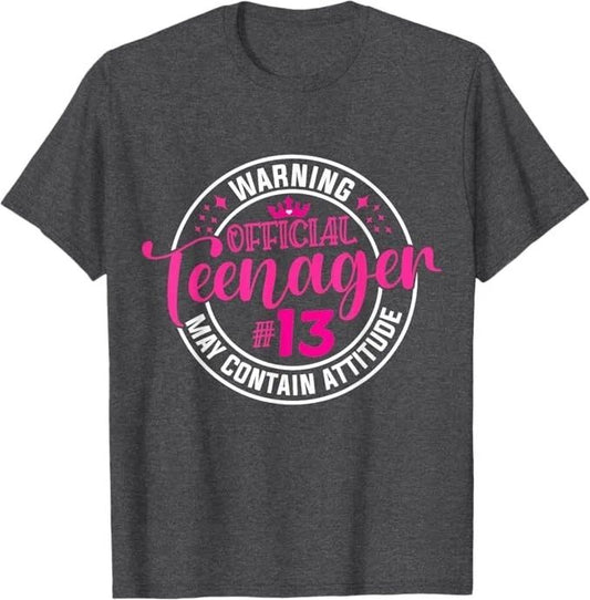 13th Birthday Girl Official teenager 13 Year Old Birthday T-Shirt Unisex T-shirt, Sweatshirt, Hoodie, Long Sleeve Tee - T-Shirt, Sweatshirt, Hoodie