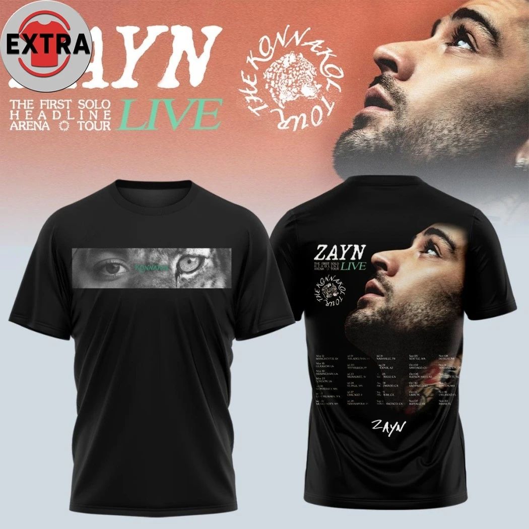 Zayn Malik The Konnakol Tour  The First Solo Headline Arena Tour 2026 Two Sided Shirt Unisex T-shirt, Sweatshirt, Hoodie, Long Sleeve Tee - T-Shirt, Sweatshirt, Hoodie