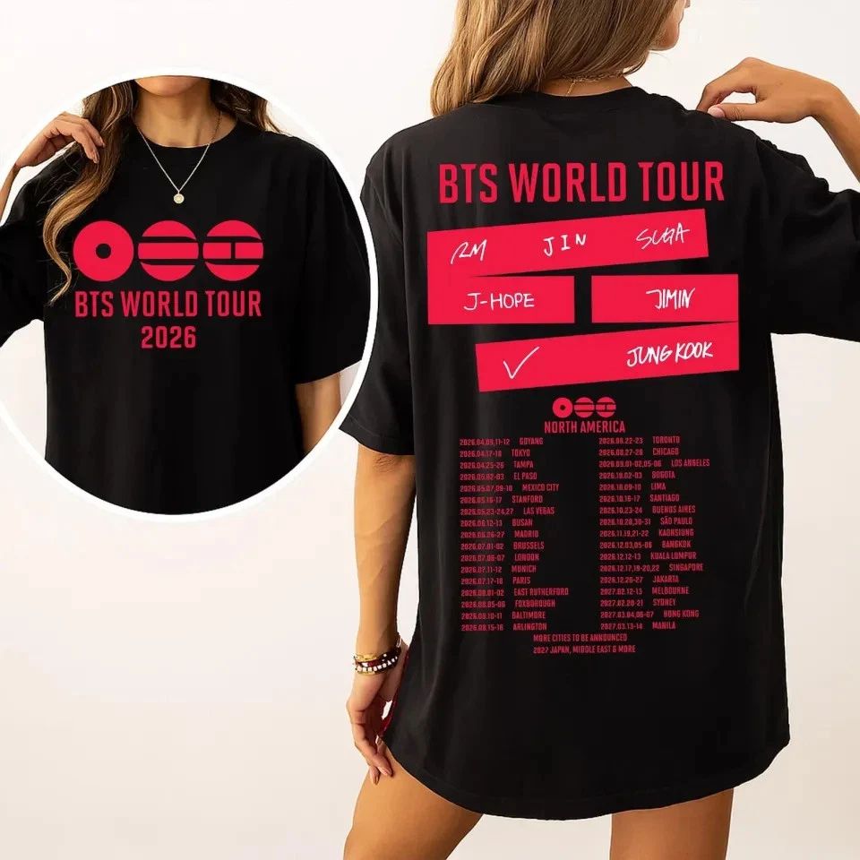 BTS World Tour 2026-2027 We Are Back T-shirt Unisex T-shirt, Sweatshirt, Hoodie, Long Sleeve Tee - T-Shirt, Sweatshirt, Hoodie
