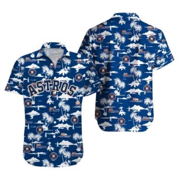 Houston Astros Blue Palm Paradise Hawaiian Shirt Unisex T-shirt, Sweatshirt, Hoodie, Long Sleeve Tee - T-Shirt, Sweatshirt, Hoodie
