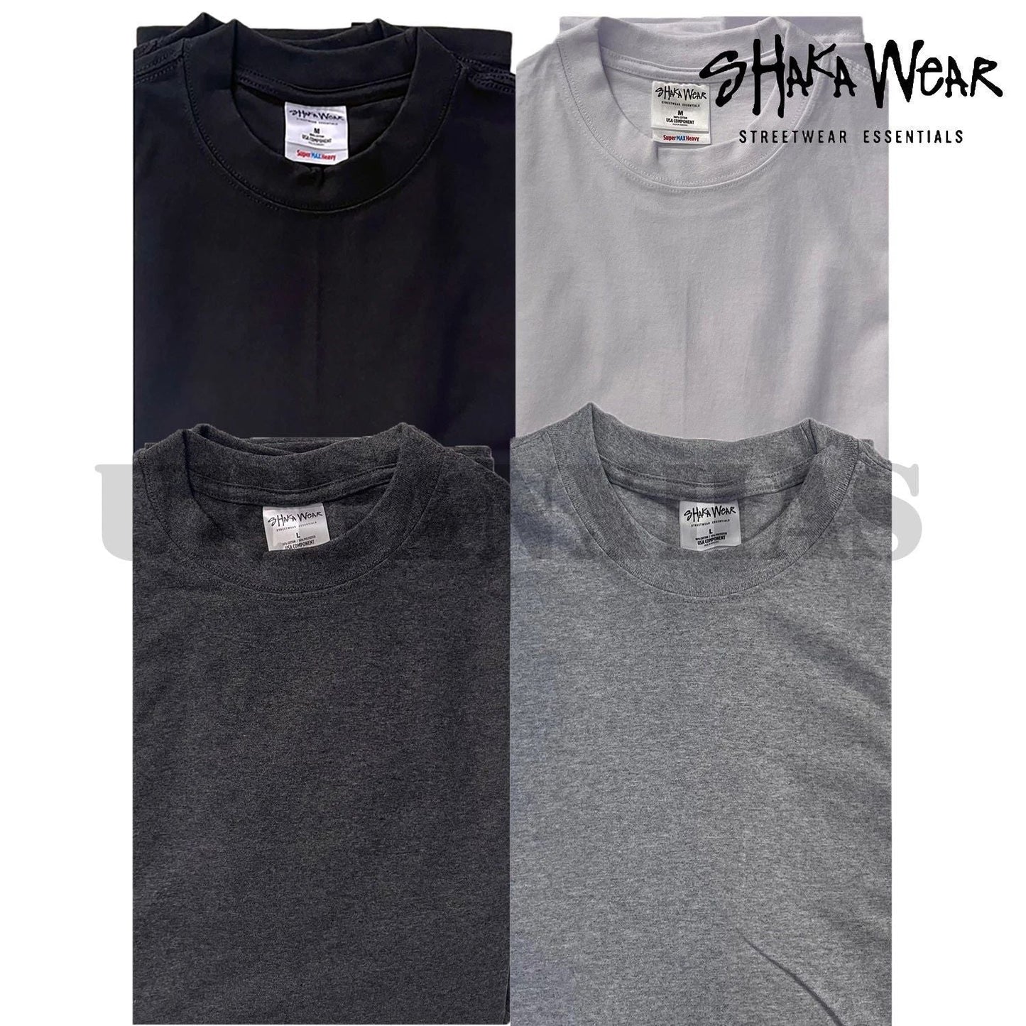 2 pcs *SHAKA WEAR Short Sleeve Super Max Heavyweight  T-shirt Unisex T-shirt, Sweatshirt, Hoodie, Long Sleeve Tee - T-Shirt, Sweatshirt, Hoodie
