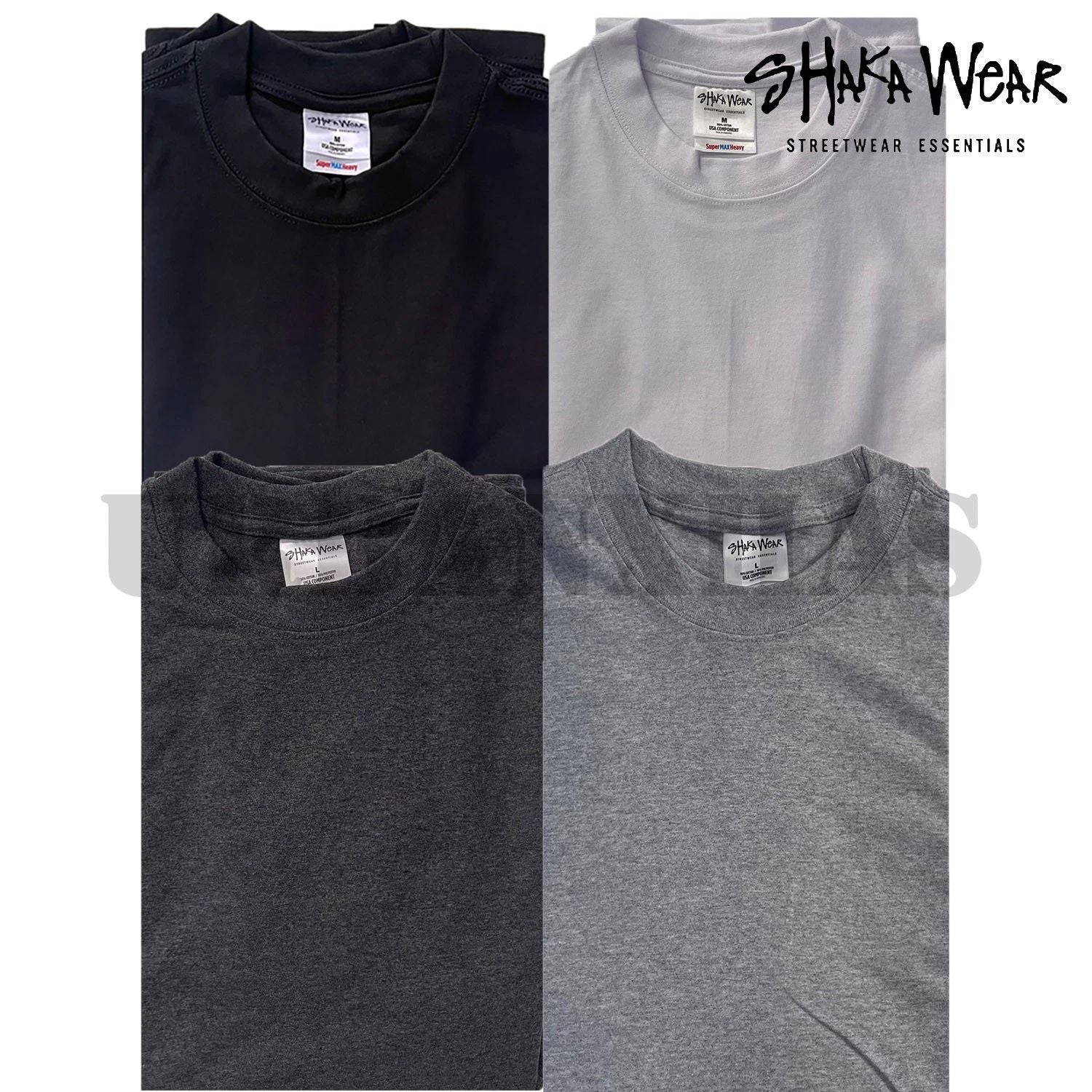 2 pcs *SHAKA WEAR Short Sleeve Super Max Heavyweight  T-shirt Unisex T-shirt, Sweatshirt, Hoodie, Long Sleeve Tee - T-Shirt, Sweatshirt, Hoodie