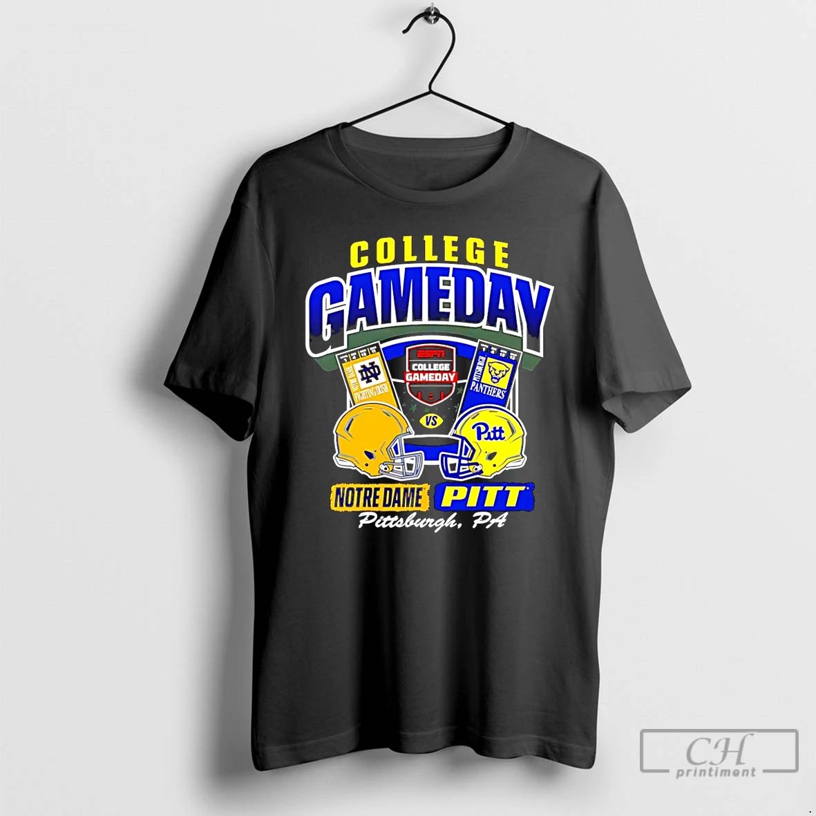 Premium Notre Dame Vs Pittsburgh College Gameday 2025 Ticket T Shirts Unisex T-shirt, Sweatshirt, Hoodie, Long Sleeve Tee - T-Shirt, Sweatshirt, Hoodie