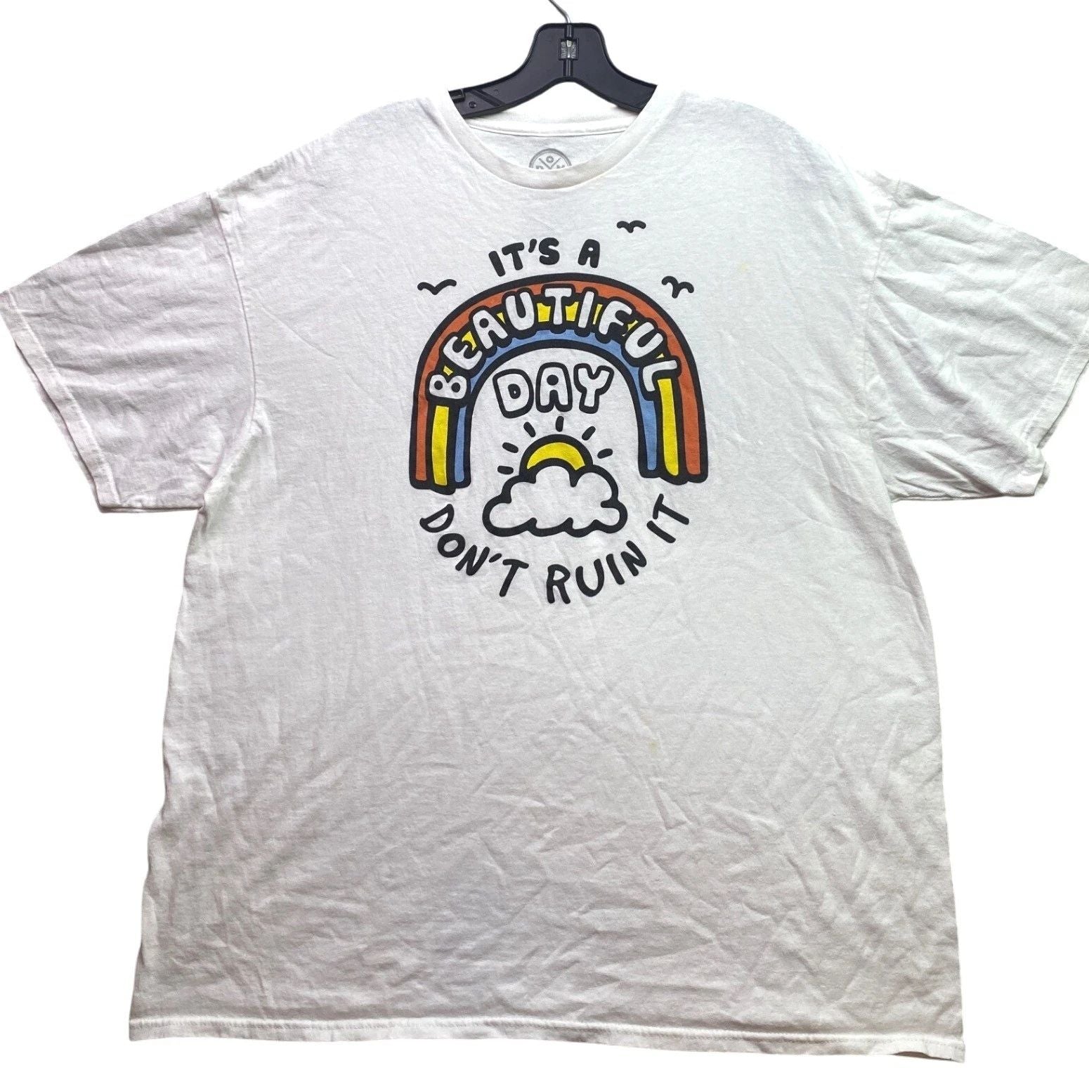 Beautiful Day Shirt Mens Extra Large Funny Rainbow Spell Out Everyday Streetwear Unisex T-shirt, Sweatshirt, Hoodie, Long Sleeve Tee - T-Shirt, Sweatshirt, Hoodie