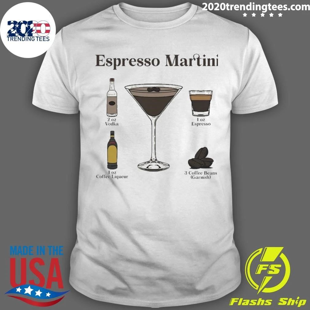 Espresso Martini Ingredients Cocktail Recipe Shirt Unisex T-shirt, Sweatshirt, Hoodie, Long Sleeve Tee - T-Shirt, Sweatshirt, Hoodie
