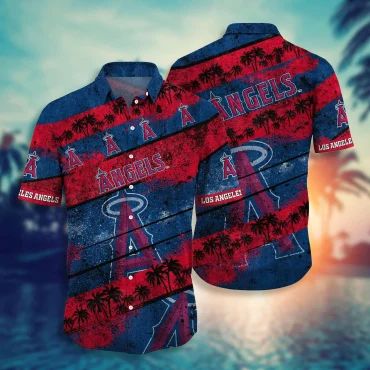 Los Angeles Angels Sunset Stripes Hawaiian Shirt Unisex T-shirt, Sweatshirt, Hoodie, Long Sleeve Tee - T-Shirt, Sweatshirt, Hoodie