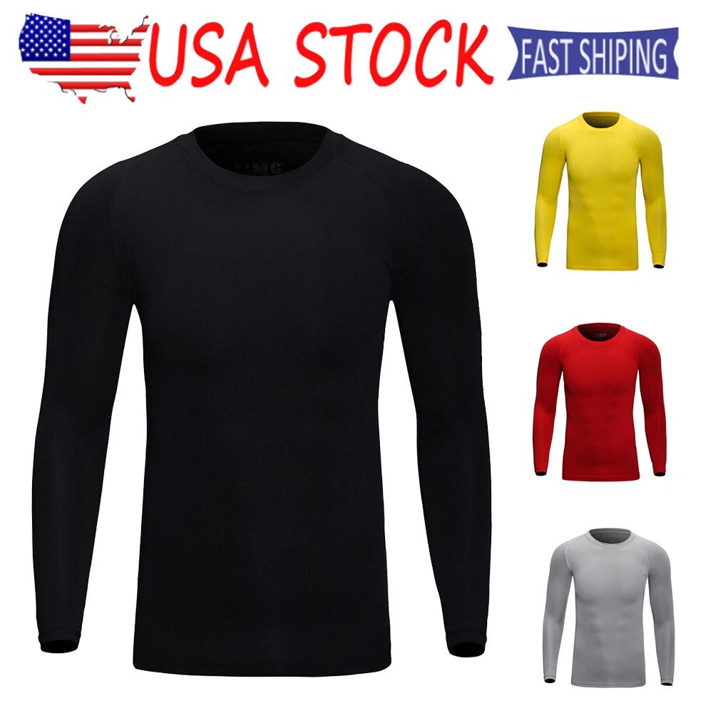 Men Sport Long Sleeve Underwear Johns Winter Thin Basic Crew Top Shirt No Plush Unisex T-shirt, Sweatshirt, Hoodie, Long Sleeve Tee - T-Shirt, Sweatshirt, Hoodie