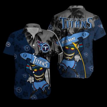 Personalized Tennessee Titans Tiki Spirit Hawaiian Shirt Unisex T-shirt, Sweatshirt, Hoodie, Long Sleeve Tee - T-Shirt, Sweatshirt, Hoodie